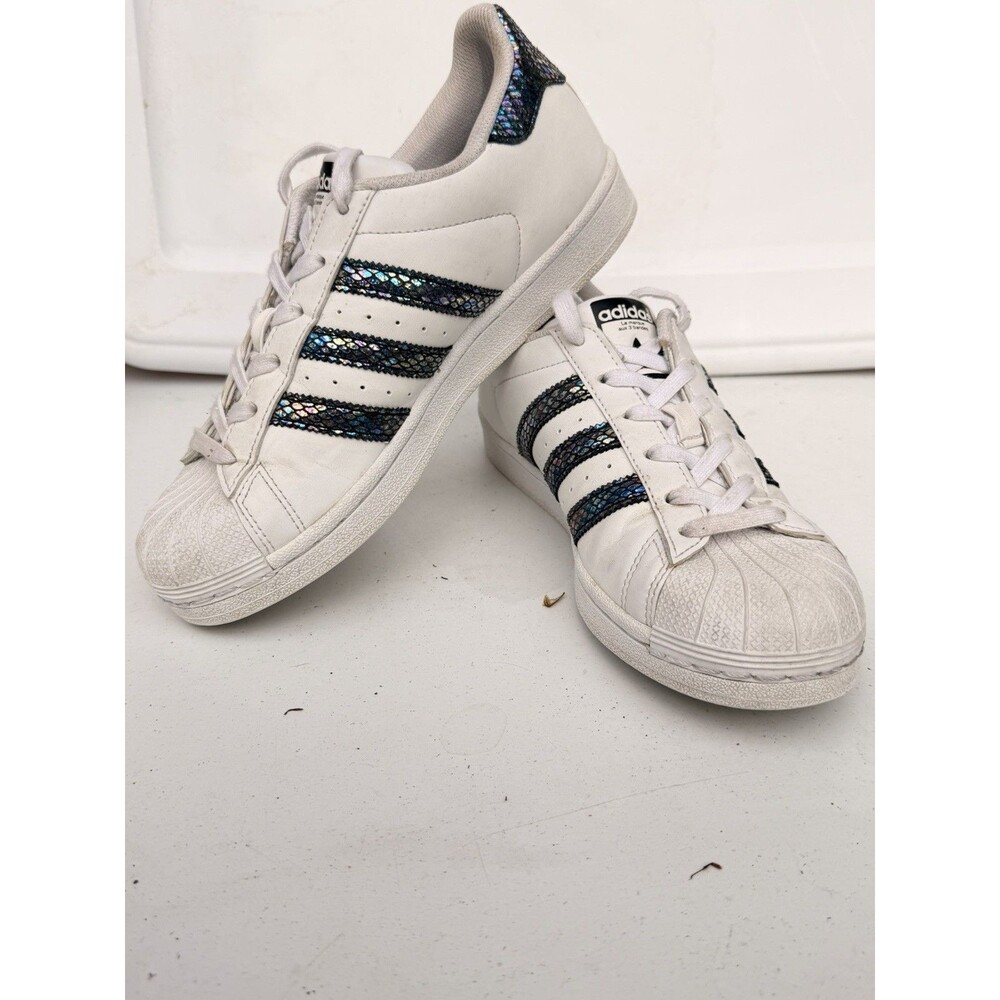 Adidas Superstar Sneakers Hologram Stripes -5 Kids/ Womens Size 6.5 Holographic